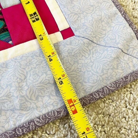 Handmade Quilted Patchwork Table Runner Pinwheel Jewel Tone Red Purple Blue - Picture 11 of 11